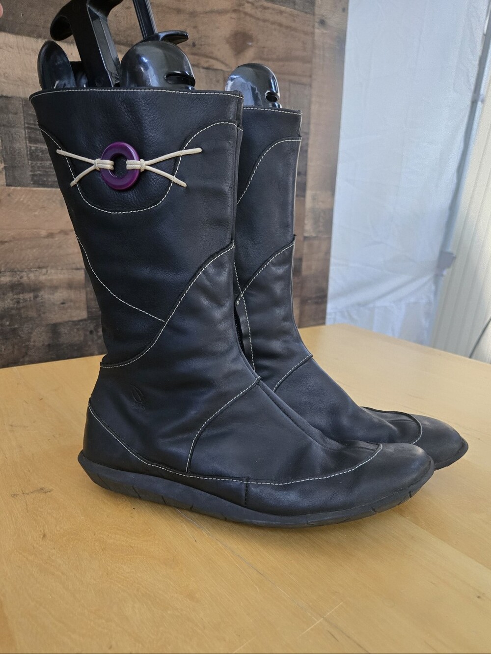 Sergio Tomani Handmade Leather Black Ankle Boots SZ 41 Rare Chic Mid calf Boots